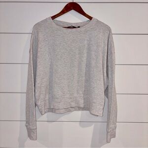 Danskin 1999 Oatmeal Cropped Pullover Sweatshirt Oversized Athleisure L Neutral